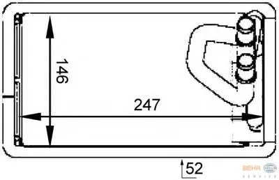 Теплообменник, отопление салона BEHR HELLA SERVICE HELLA купить