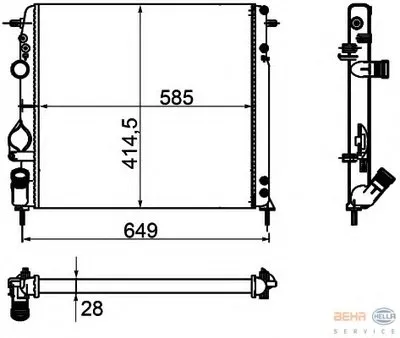Радиатор, охлаждение двигателя BEHR HELLA SERVICE HELLA купить
