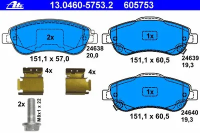 Комплект тормозных колодок, дисковый тормоз ATE купить