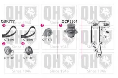 Водяной насос + комплект зубчатого ремня QUINTON HAZELL купить