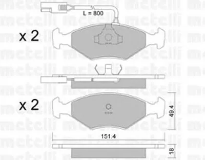 Комплект тормозных колодок, дисковый тормоз METELLI купить