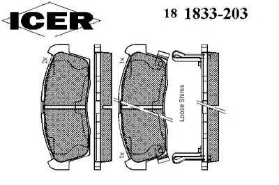 Комплект тормозных колодок, дисковый тормоз ICER купить