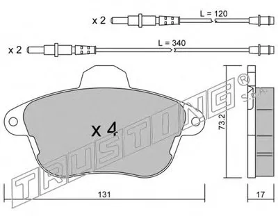 Комплект тормозных колодок, дисковый тормоз TRUSTING купить
