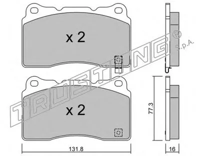 Комплект тормозных колодок, дисковый тормоз TRUSTING купить