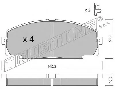Комплект тормозных колодок, дисковый тормоз TRUSTING купить