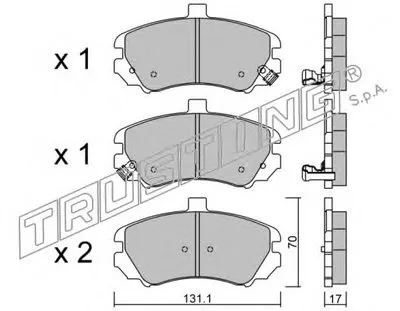 Комплект тормозных колодок, дисковый тормоз TRUSTING купить