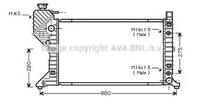 Радиатор, охлаждение двигателя AVA QUALITY COOLING купить
