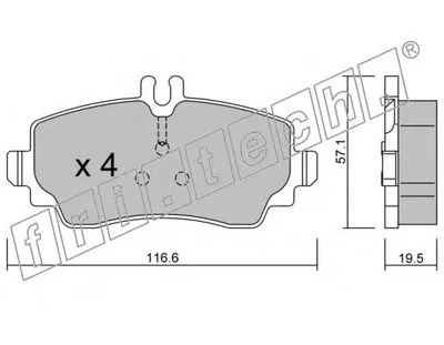 Комплект тормозных колодок, дисковый тормоз fri.tech. купить