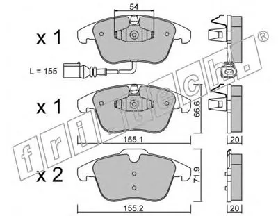 Комплект тормозных колодок, дисковый тормоз fri.tech. купить