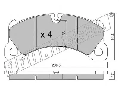 Комплект тормозных колодок, дисковый тормоз fri.tech. купить