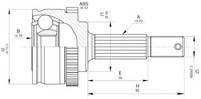 Шарнирный комплект, приводной вал SPIN OPEN PARTS купить