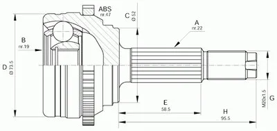 Шарнирный комплект, приводной вал SPIN OPEN PARTS купить