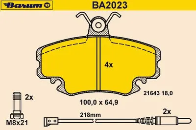 Комплект тормозных колодок, дисковый тормоз BARUM купить