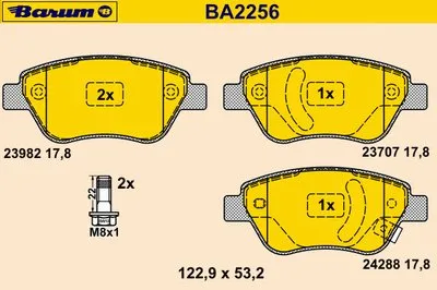 Комплект тормозных колодок, дисковый тормоз BARUM купить