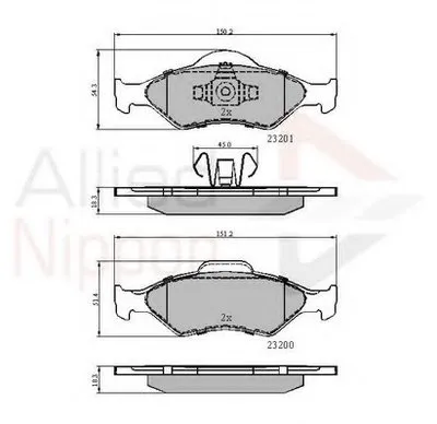 Комплект тормозных колодок, дисковый тормоз ANL Braking COMLINE купить