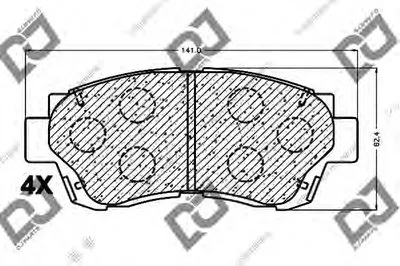 Комплект тормозных колодок, дисковый тормоз DJ PARTS купить