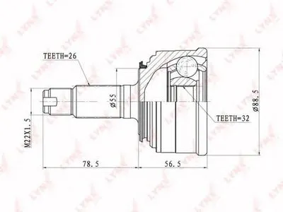 Шарнирный комплект, приводной вал LYNXauto купить