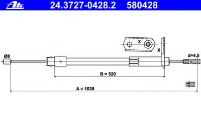 Трос, стояночная тормозная система ATE купить