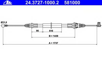 Трос, стояночная тормозная система ATE купить