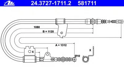 Трос, стояночная тормозная система ATE купить