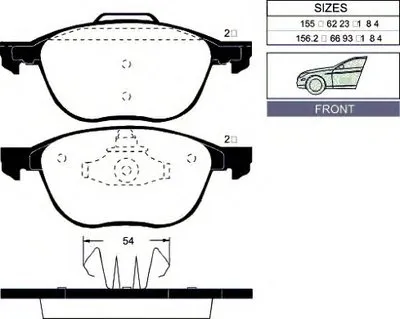 Комплект тормозных колодок, дисковый тормоз Front brake pads for VOLVO/FORD/MAZDA GOODWILL купить