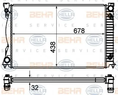 Радиатор, охлаждение двигателя BEHR HELLA SERVICE купить