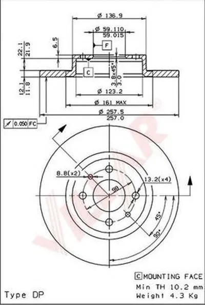 Тормозной диск VILLAR купить