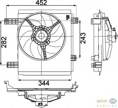 Вентилятор, охлаждение двигателя BEHR HELLA SERVICE HELLA купить