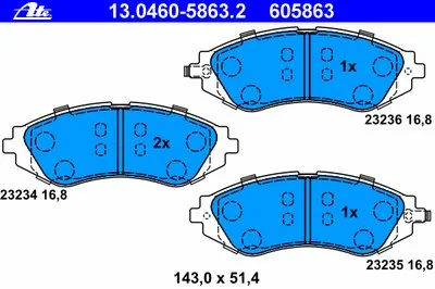 Комплект тормозных колодок, дисковый тормоз ATE купить