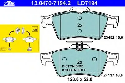 Комплект тормозных колодок, дисковый тормоз ATE Ceramic ATE купить