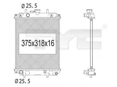 Радиатор, охлаждение двигателя TYC купить