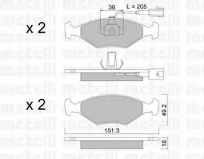 Комплект тормозных колодок, дисковый тормоз METELLI купить