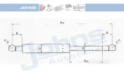 Газовая пружина, крышка багажник JOHNS купить