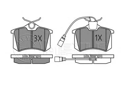 Комплект тормозных колодок, дисковый тормоз MEYLE купить