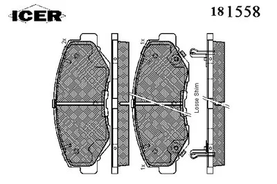 Комплект тормозных колодок, дисковый тормоз ICER купить