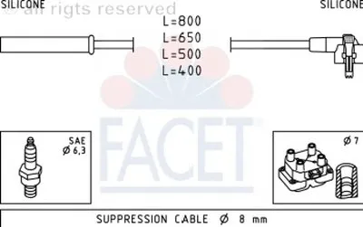 Комплект проводов зажигания FACET купить