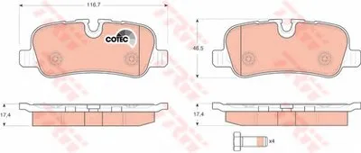 Комплект тормозных колодок, дисковый тормоз COTEC TRW купить