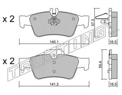 Комплект тормозных колодок, дисковый тормоз TRUSTING купить
