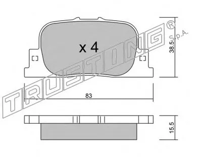 Комплект тормозных колодок, дисковый тормоз TRUSTING купить