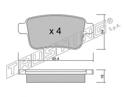 Комплект тормозных колодок, дисковый тормоз TRUSTING купить