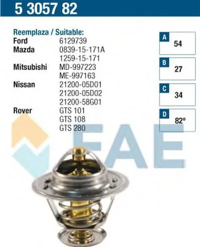 Термостат, охлаждающая жидкость FAE купить