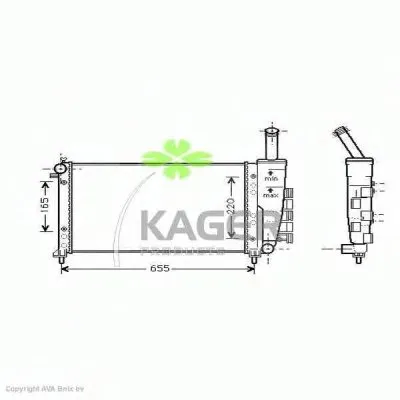 Радиатор, охлаждение двигателя KAGER купить