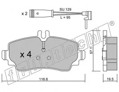 Комплект тормозных колодок, дисковый тормоз fri.tech. купить