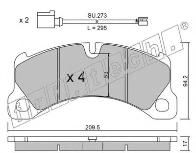 Комплект тормозных колодок, дисковый тормоз fri.tech. купить