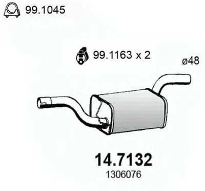 Глушитель выхлопных газов конечный ASSO купить