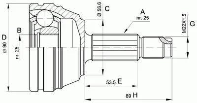 Шарнирный комплект, приводной вал SPIN OPEN PARTS купить