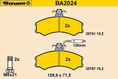 Комплект тормозных колодок, дисковый тормоз BARUM купить