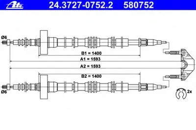 Трос, стояночная тормозная система ATE купить