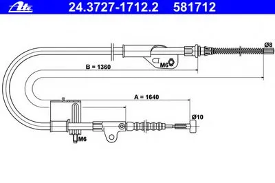 Трос, стояночная тормозная система ATE купить