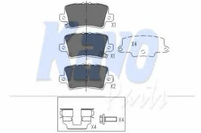 Комплект тормозных колодок, дисковый тормоз KAVO PARTS купить